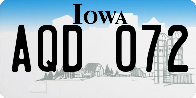 IA license plate AQD072