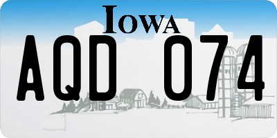 IA license plate AQD074