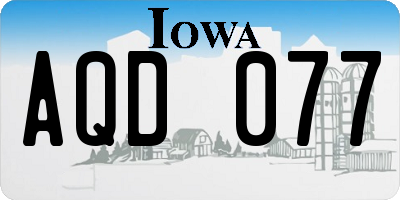 IA license plate AQD077