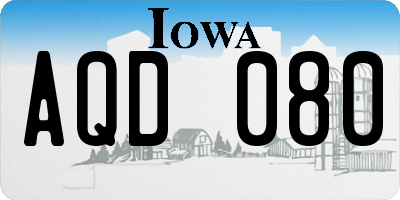 IA license plate AQD080