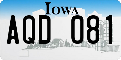 IA license plate AQD081