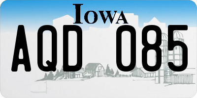 IA license plate AQD085