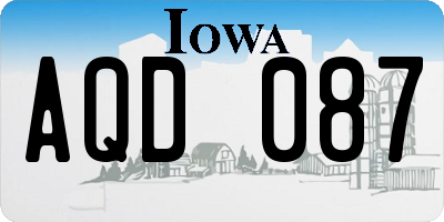 IA license plate AQD087