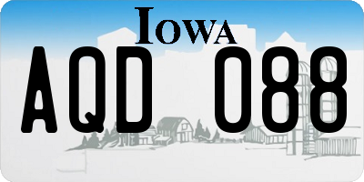 IA license plate AQD088