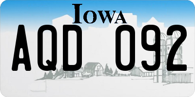 IA license plate AQD092