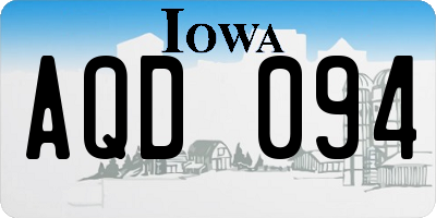 IA license plate AQD094