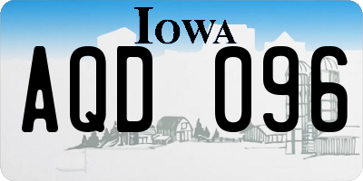 IA license plate AQD096