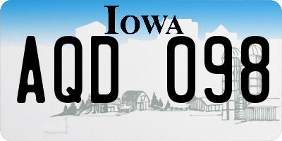 IA license plate AQD098