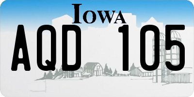 IA license plate AQD105