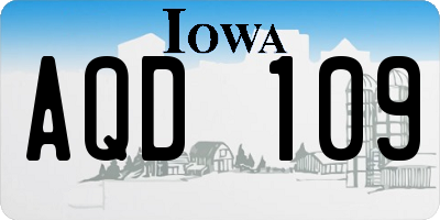 IA license plate AQD109