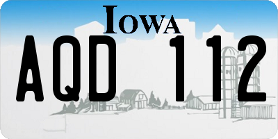 IA license plate AQD112