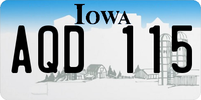 IA license plate AQD115