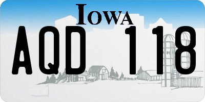 IA license plate AQD118