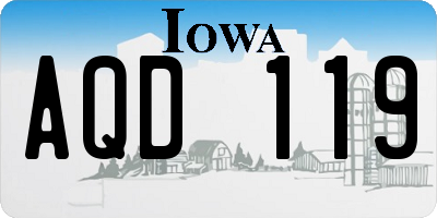 IA license plate AQD119