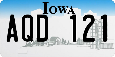 IA license plate AQD121