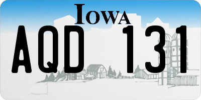 IA license plate AQD131