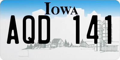 IA license plate AQD141