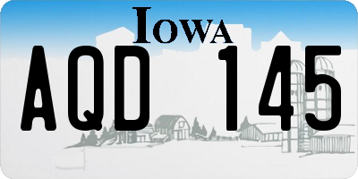 IA license plate AQD145