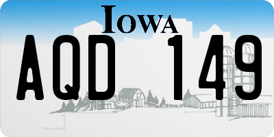 IA license plate AQD149