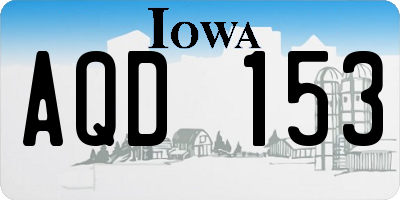 IA license plate AQD153