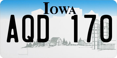 IA license plate AQD170