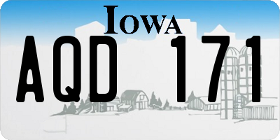 IA license plate AQD171
