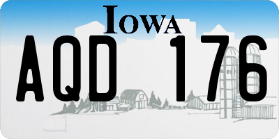 IA license plate AQD176