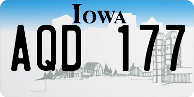 IA license plate AQD177