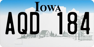 IA license plate AQD184