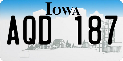 IA license plate AQD187