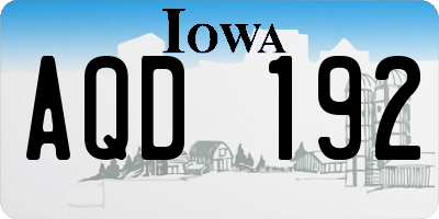 IA license plate AQD192