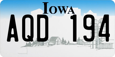 IA license plate AQD194