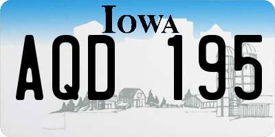 IA license plate AQD195
