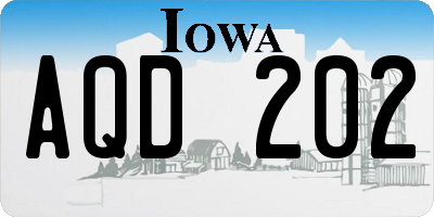 IA license plate AQD202