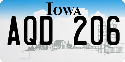 IA license plate AQD206