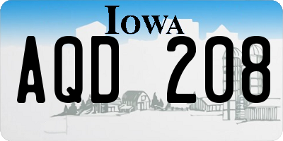 IA license plate AQD208