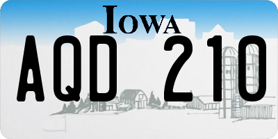 IA license plate AQD210