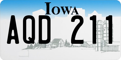 IA license plate AQD211
