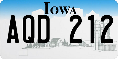 IA license plate AQD212