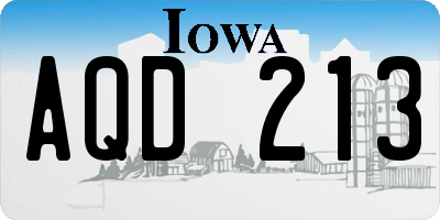 IA license plate AQD213