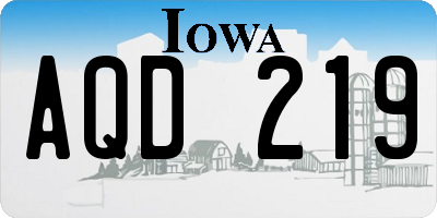 IA license plate AQD219