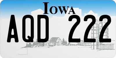 IA license plate AQD222