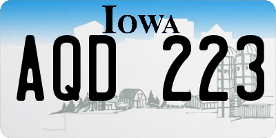 IA license plate AQD223