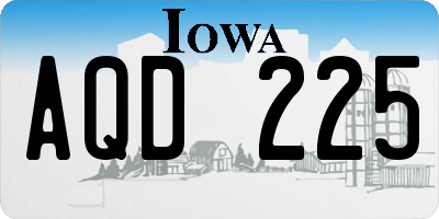 IA license plate AQD225