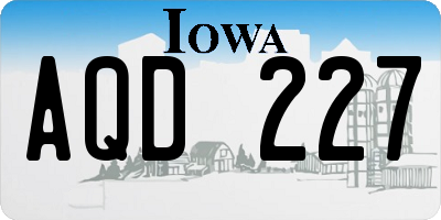 IA license plate AQD227
