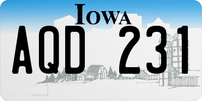 IA license plate AQD231