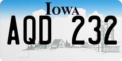 IA license plate AQD232
