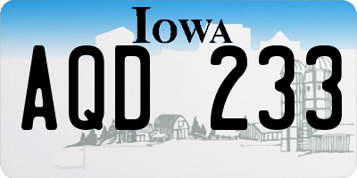 IA license plate AQD233