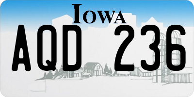 IA license plate AQD236