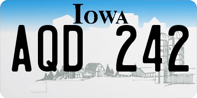 IA license plate AQD242
